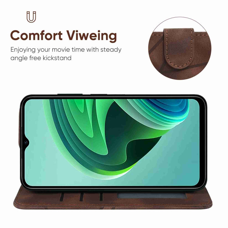 For Xiaomi Redmi Note 11E Skin Feel Geometric Lines Leather Phone Case