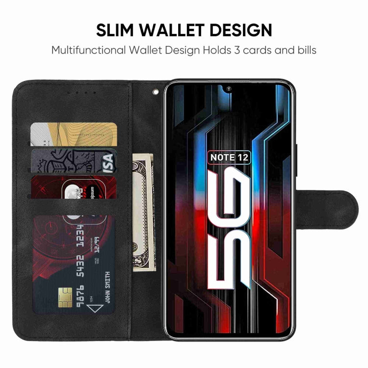 For Xiaomi Redmi Note 12 5G Global Skin Feel Geometric Lines Leather Phone Case