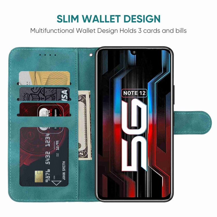 For Xiaomi Redmi Note 12 5G Global Skin Feel Geometric Lines Leather Phone Case
