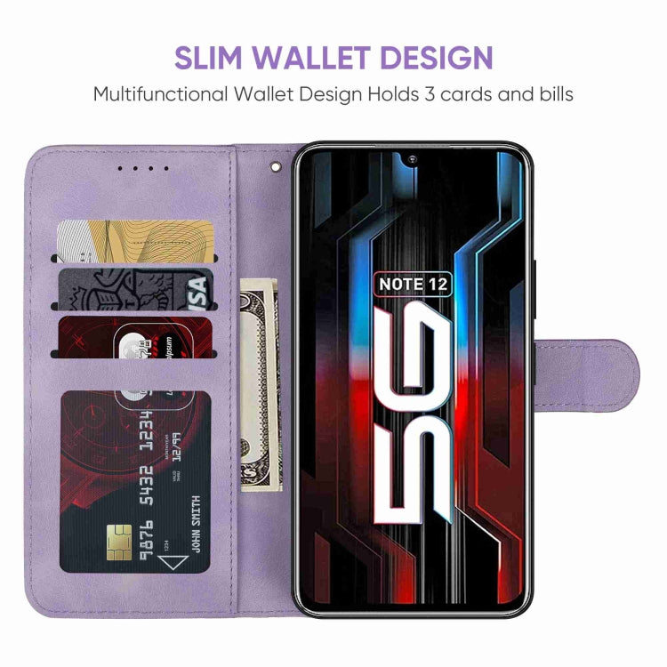 For Xiaomi Redmi Note 12 5G Global Skin Feel Geometric Lines Leather Phone Case