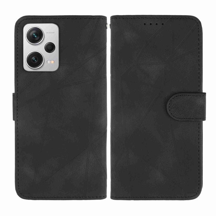 For Xiaomi Redmi Note 12 Pro 5G Global Skin Feel Geometric Lines Leather Phone Case