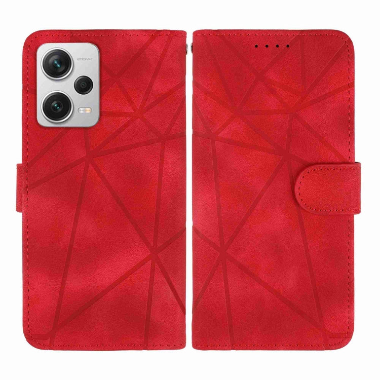 For Xiaomi Redmi Note 12 Pro 5G Global Skin Feel Geometric Lines Leather Phone Case