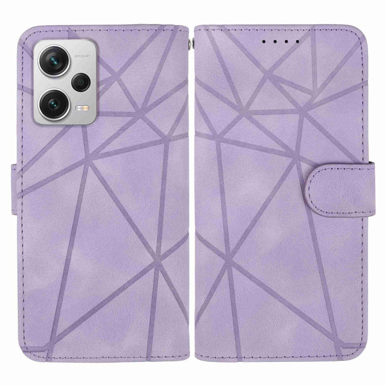 For Xiaomi Redmi Note 12 Pro 5G Global Skin Feel Geometric Lines Leather Phone Case