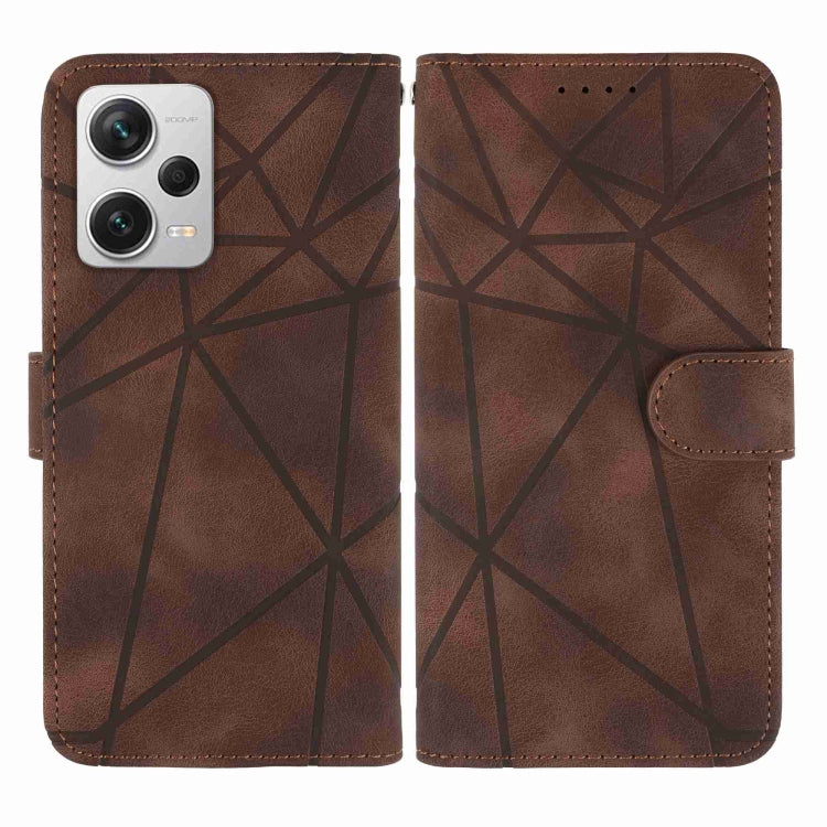 For Xiaomi Redmi Note 12 Pro 5G Global Skin Feel Geometric Lines Leather Phone Case