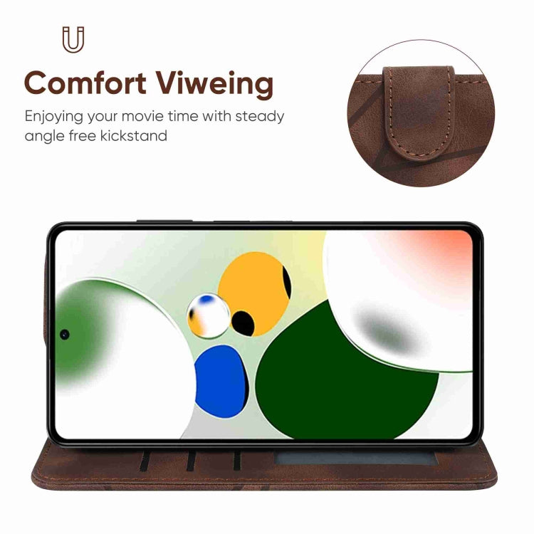 For Xiaomi Redmi Note 12 Pro 5G Global Skin Feel Geometric Lines Leather Phone Case