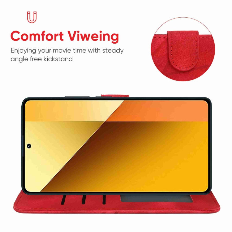 For Xiaomi Redmi Note 13 5G Global Skin Feel Geometric Lines Leather Phone Case
