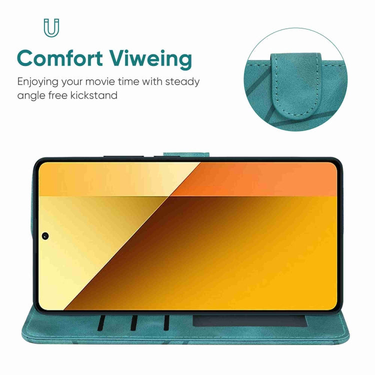 For Xiaomi Redmi Note 13 5G Global Skin Feel Geometric Lines Leather Phone Case