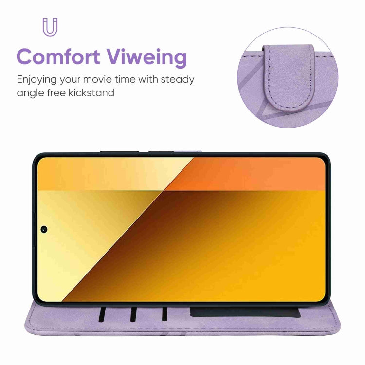 For Xiaomi Redmi Note 13 5G Global Skin Feel Geometric Lines Leather Phone Case
