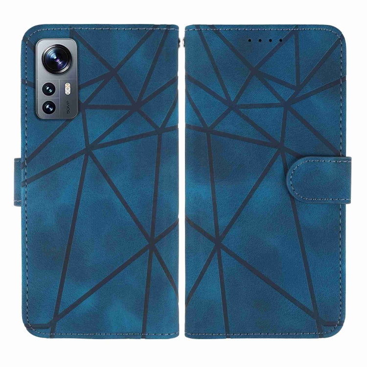 For Xiaomi 12 Skin Feel Geometric Lines Leather Phone Case