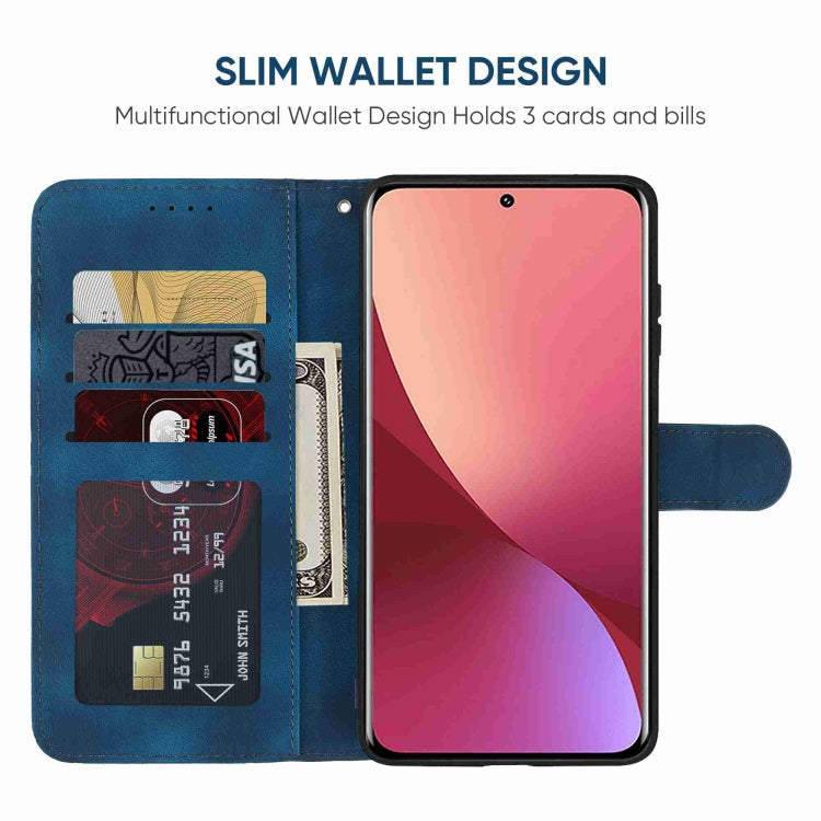 For Xiaomi 12 Skin Feel Geometric Lines Leather Phone Case