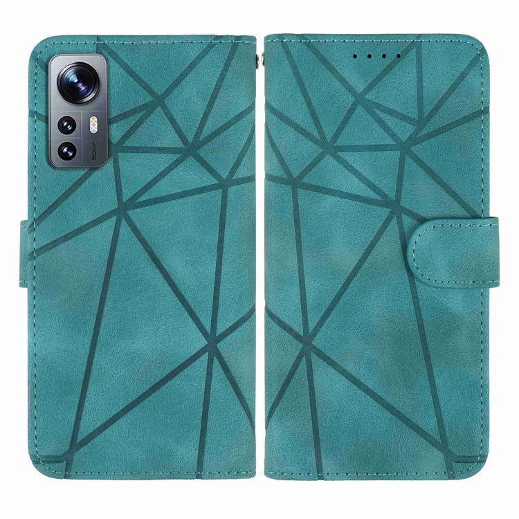 For Xiaomi 12 Skin Feel Geometric Lines Leather Phone Case