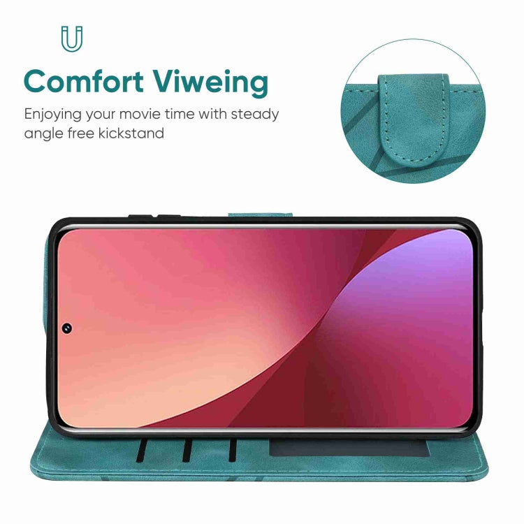 For Xiaomi 12 Skin Feel Geometric Lines Leather Phone Case