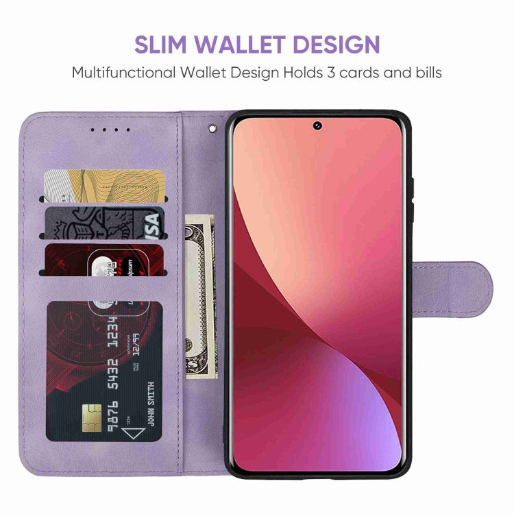 For Xiaomi 12 Skin Feel Geometric Lines Leather Phone Case