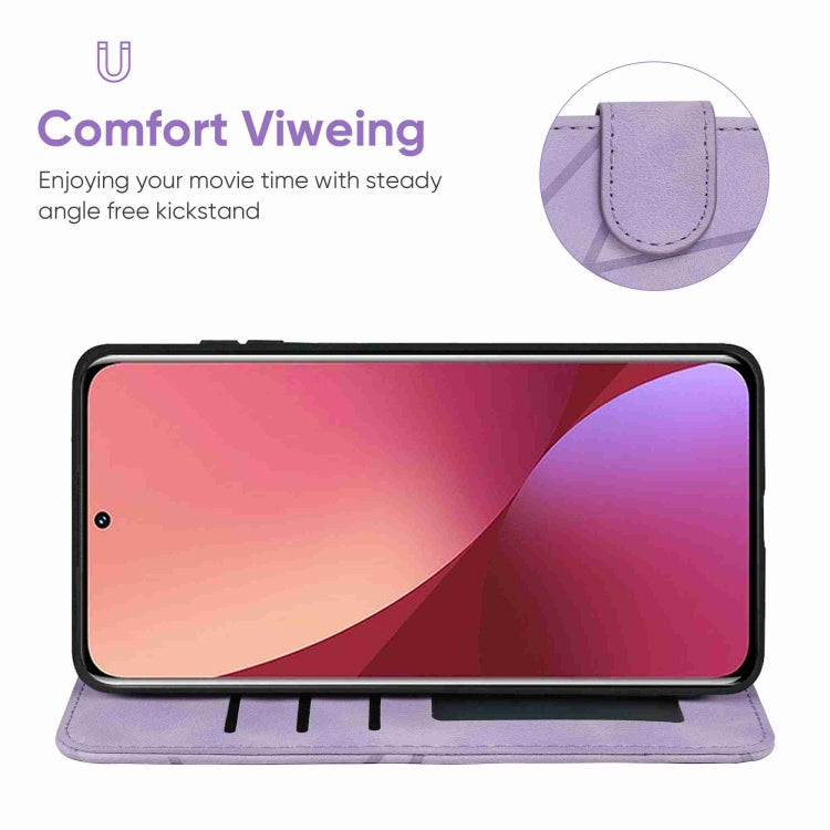 For Xiaomi 12 Skin Feel Geometric Lines Leather Phone Case