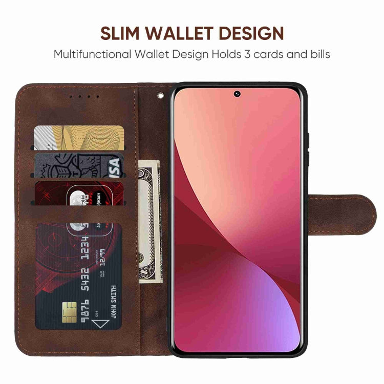 For Xiaomi 12 Skin Feel Geometric Lines Leather Phone Case