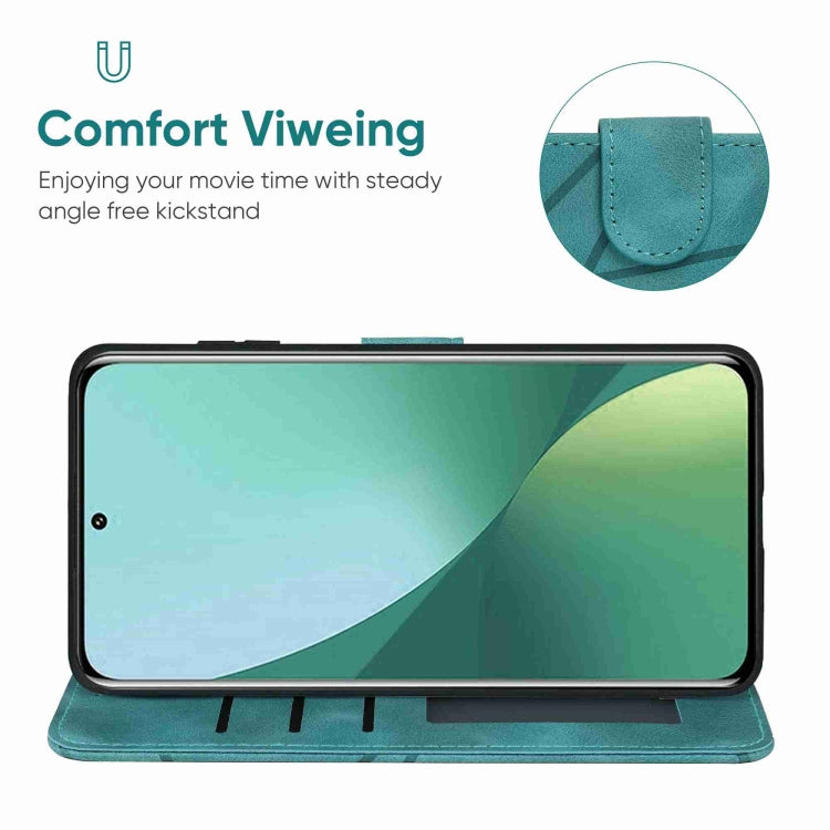 For Xiaomi 12 Pro Skin Feel Geometric Lines Leather Phone Case