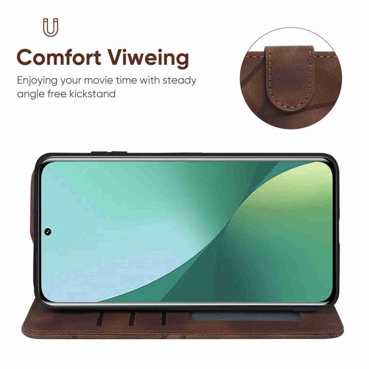For Xiaomi 12 Pro Skin Feel Geometric Lines Leather Phone Case