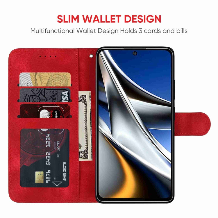 For Xiaomi Poco X4 Pro 5G Skin Feel Geometric Lines Leather Phone Case