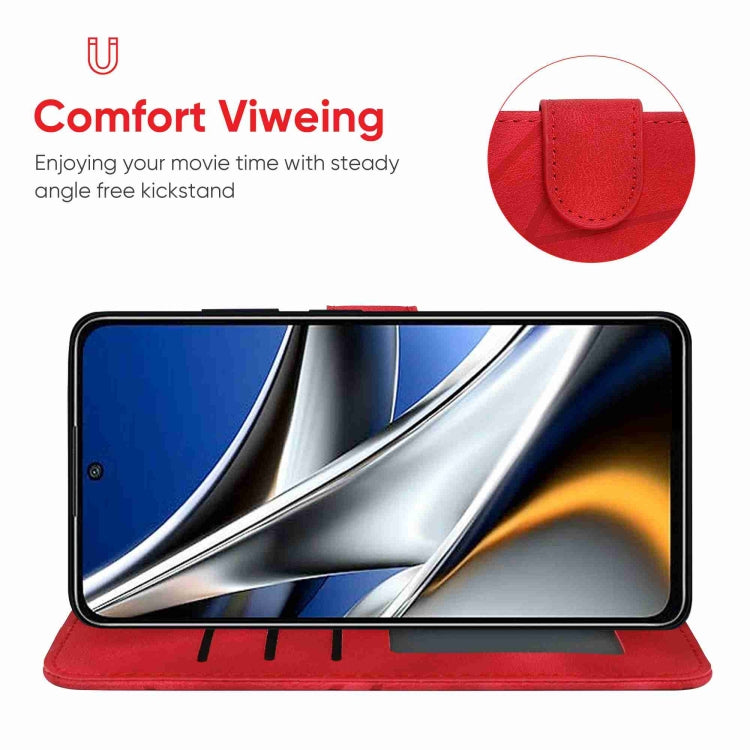 For Xiaomi Poco X4 Pro 5G Skin Feel Geometric Lines Leather Phone Case