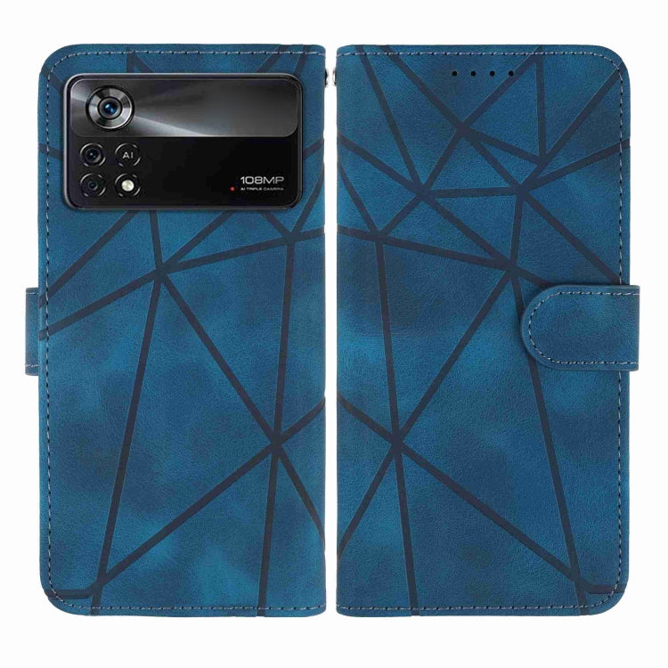 For Xiaomi Poco X4 Pro 5G Skin Feel Geometric Lines Leather Phone Case