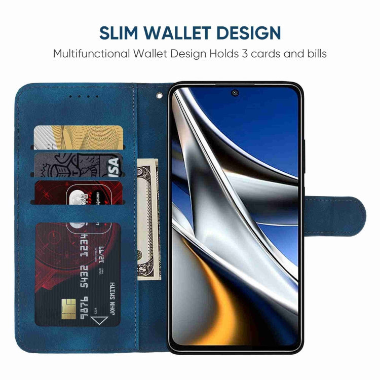 For Xiaomi Poco X4 Pro 5G Skin Feel Geometric Lines Leather Phone Case