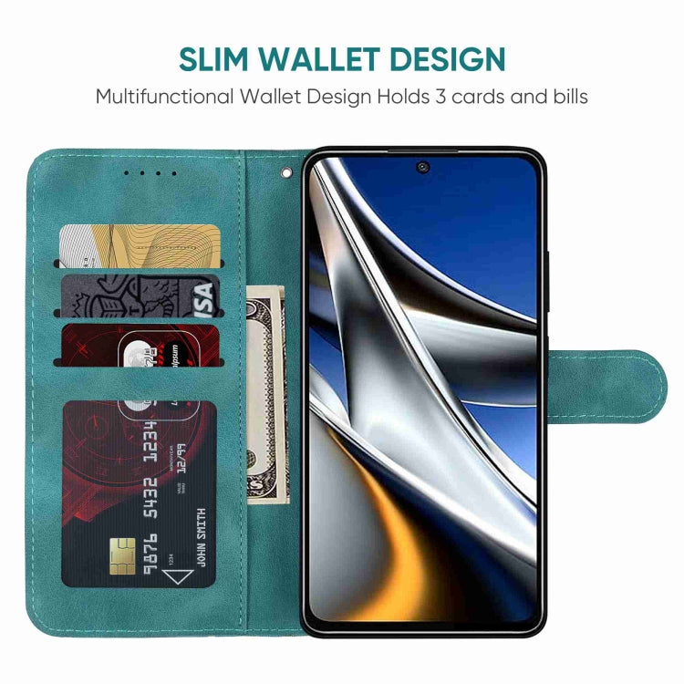 For Xiaomi Poco X4 Pro 5G Skin Feel Geometric Lines Leather Phone Case
