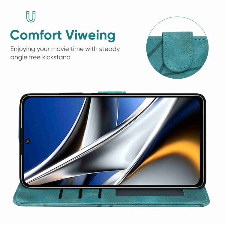 For Xiaomi Poco X4 Pro 5G Skin Feel Geometric Lines Leather Phone Case