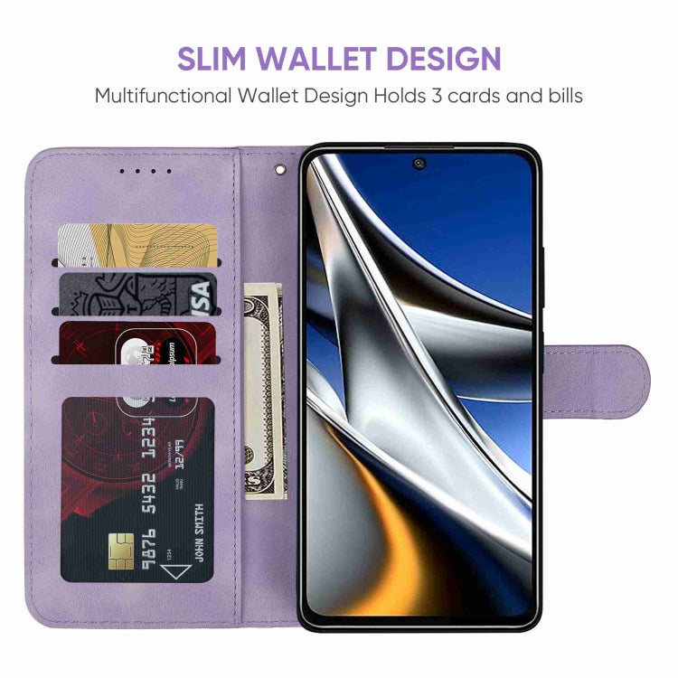 For Xiaomi Poco X4 Pro 5G Skin Feel Geometric Lines Leather Phone Case