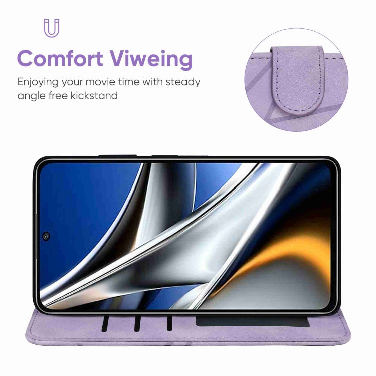 For Xiaomi Poco X4 Pro 5G Skin Feel Geometric Lines Leather Phone Case