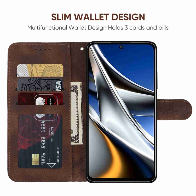 For Xiaomi Poco X4 Pro 5G Skin Feel Geometric Lines Leather Phone Case