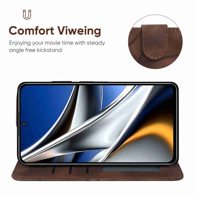 For Xiaomi Poco X4 Pro 5G Skin Feel Geometric Lines Leather Phone Case