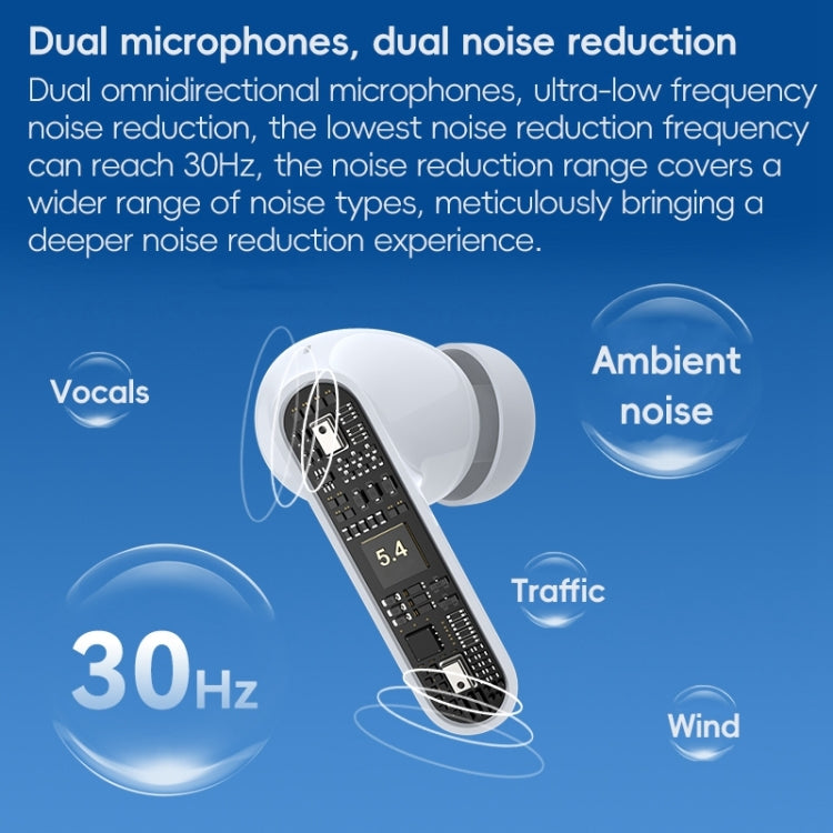 Langsdom TA08 Active Noise Reduction Wireless Bluetooth Earphone - White