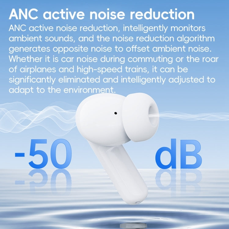 Langsdom TA08 Active Noise Reduction Wireless Bluetooth Earphone - White
