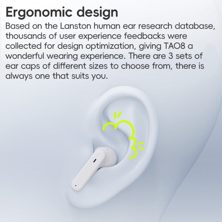 Langsdom TA08 Active Noise Reduction Wireless Bluetooth Earphone - White