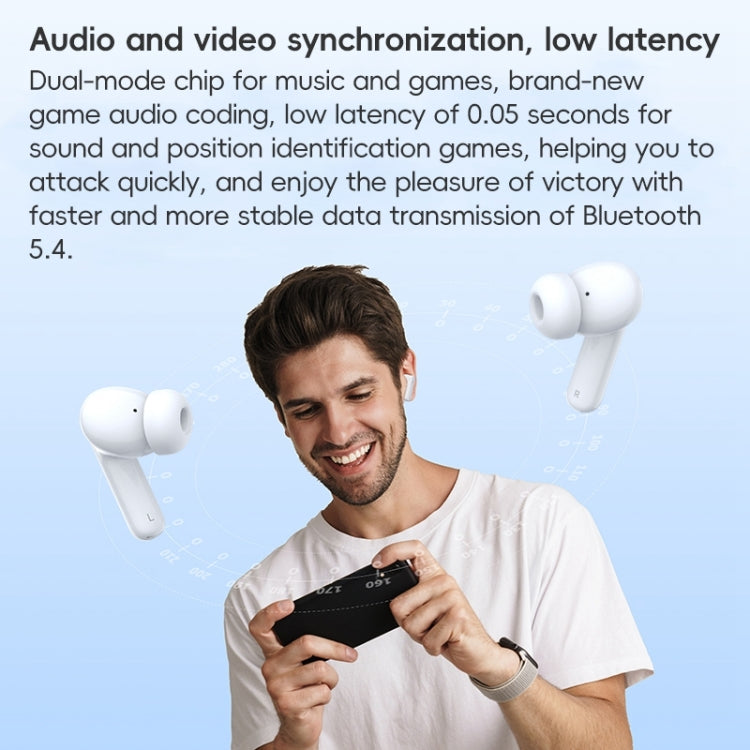 Langsdom TA08 Active Noise Reduction Wireless Bluetooth Earphone - White