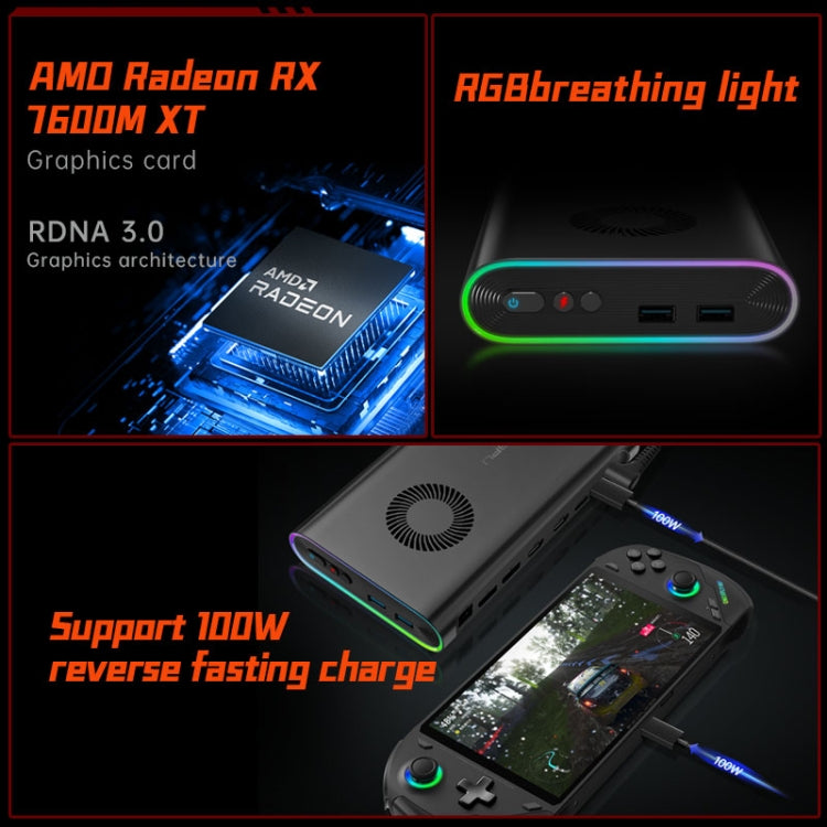 ONE-NETBOOK OneXGPU AMD Radeon RX 7600M XT 8GB Portable Expansion Dock - Black