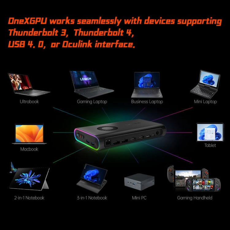 ONE-NETBOOK OneXGPU AMD Radeon RX 7600M XT 8GB Portable Expansion Dock - Black