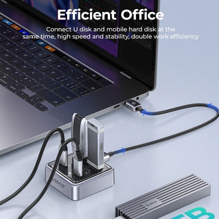 ORICO XHJ2U2C-G2 4-Port Compact Zinc Alloy USB 3.0 HUB Expand Converter - Silver