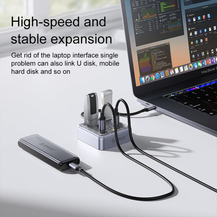 ORICO XHJ4C-G2 4-Port Compact Zinc Alloy USB Type-C 3.0 HUB Expand Converter - Silver