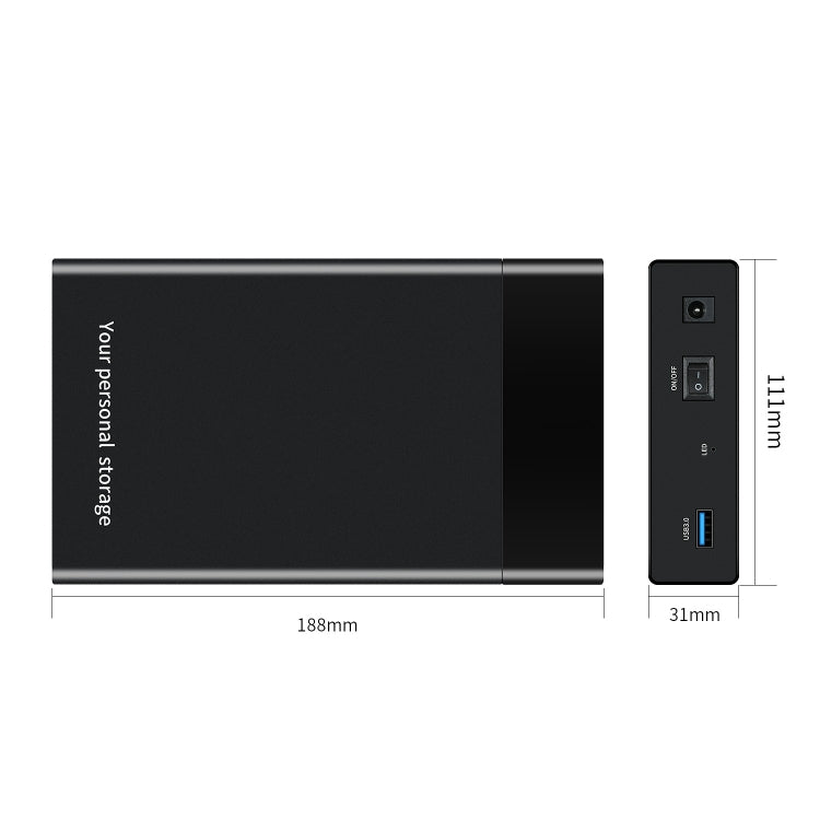 HDD 2.5 / 3.5 inch USB3.0 External Hard Drive Enclosure Case for Laptop Computer