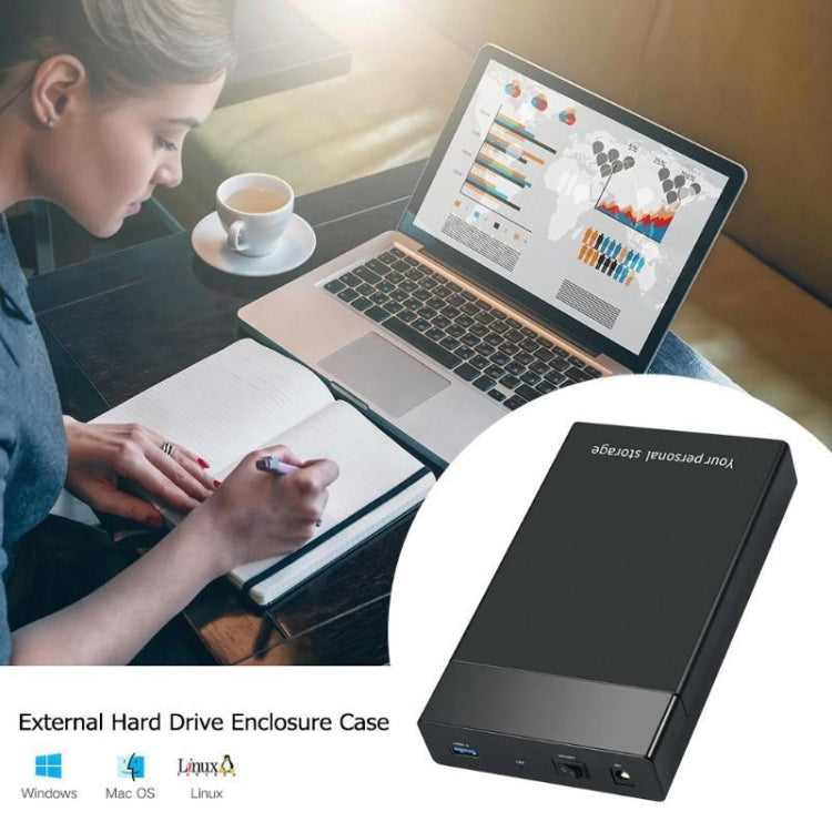 HDD 2.5 / 3.5 inch USB3.0 External Hard Drive Enclosure Case for Laptop Computer