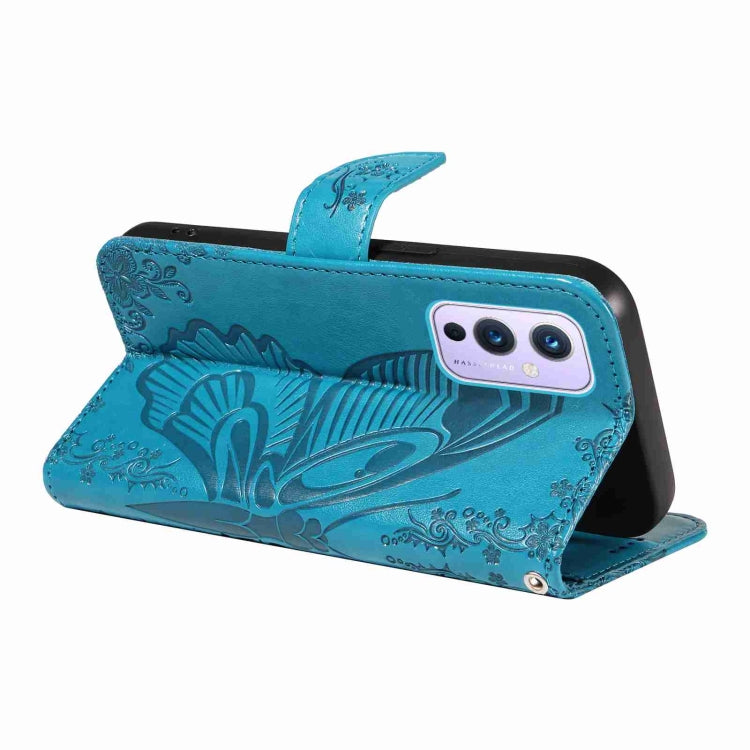 For OnePlus 9 Swallowtail Butterfly Embossed Leather Phone Case