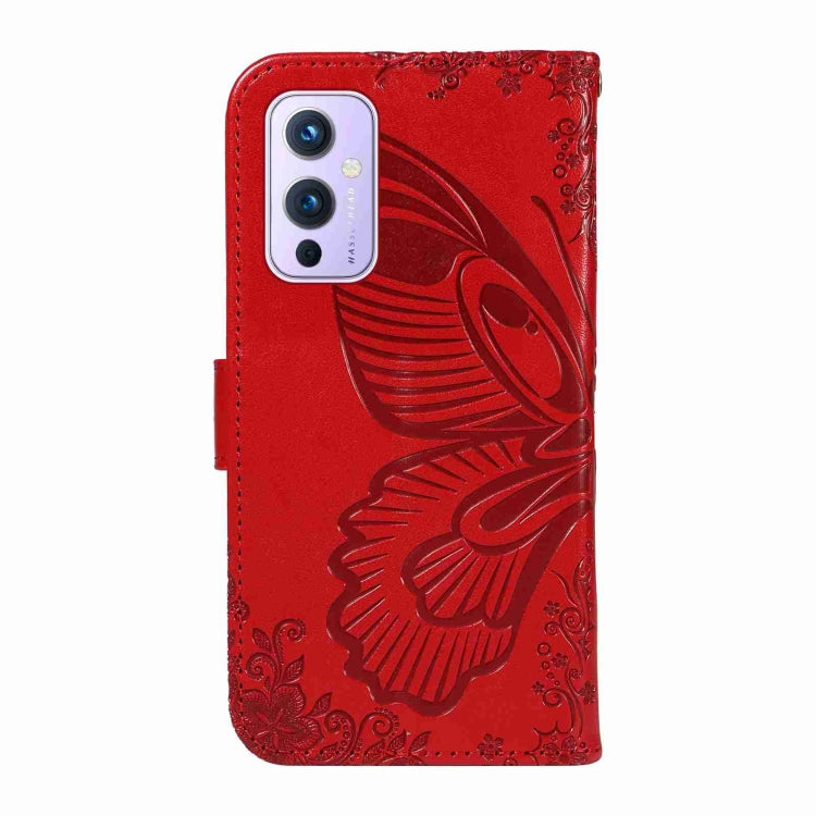 For OnePlus 9 Swallowtail Butterfly Embossed Leather Phone Case
