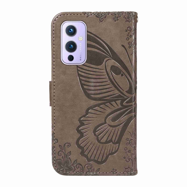 For OnePlus 9 Swallowtail Butterfly Embossed Leather Phone Case