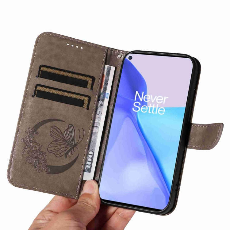 For OnePlus 9 Swallowtail Butterfly Embossed Leather Phone Case