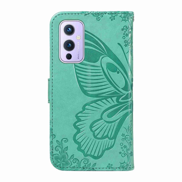 For OnePlus 9 Swallowtail Butterfly Embossed Leather Phone Case