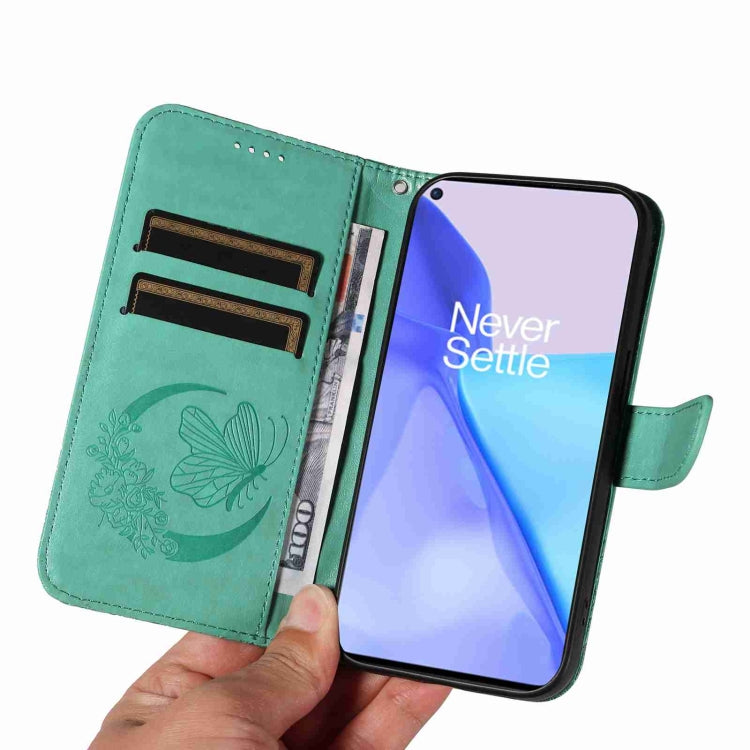 For OnePlus 9 Swallowtail Butterfly Embossed Leather Phone Case