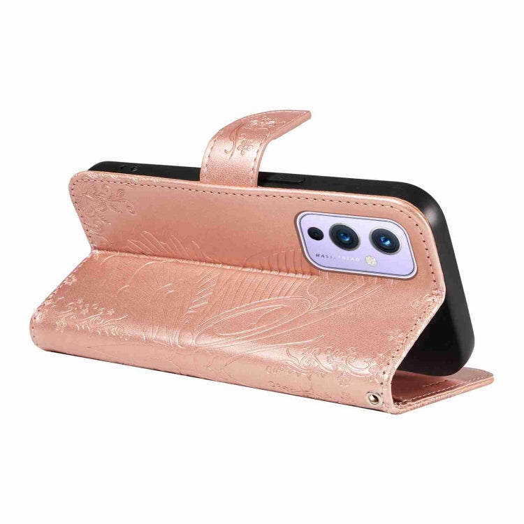 For OnePlus 9 Swallowtail Butterfly Embossed Leather Phone Case