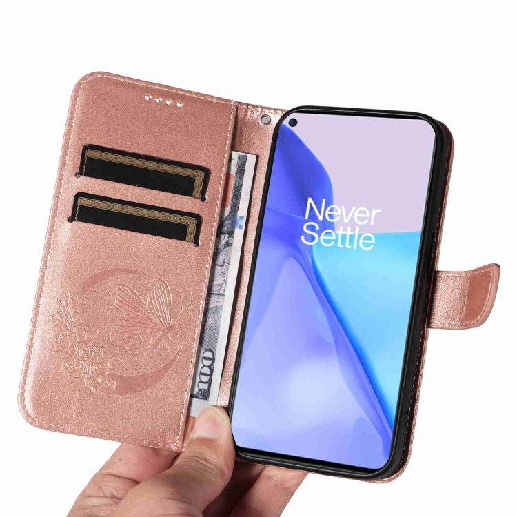 For OnePlus 9 Swallowtail Butterfly Embossed Leather Phone Case