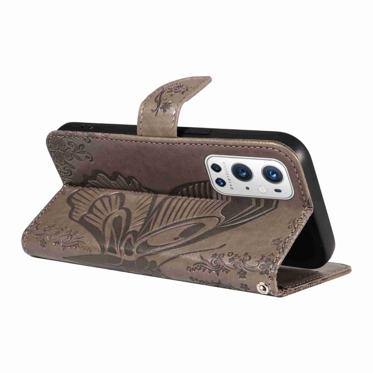 For OnePlus 9 Pro Swallowtail Butterfly Embossed Leather Phone Case